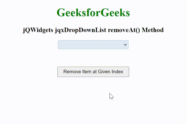 jQWidgets jqxDropDownList removeAt()方法