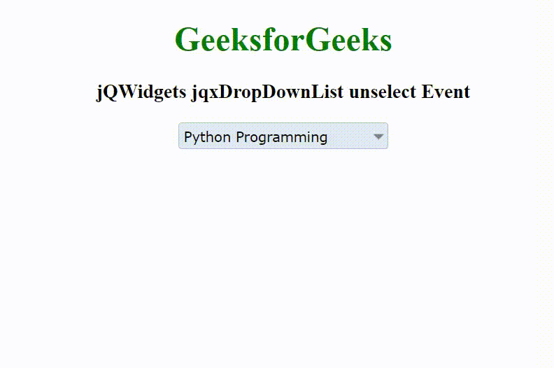 jQWidgets jqxDropDownList取消选择事件 jQWidgets jqxDropDownList取消选择事件