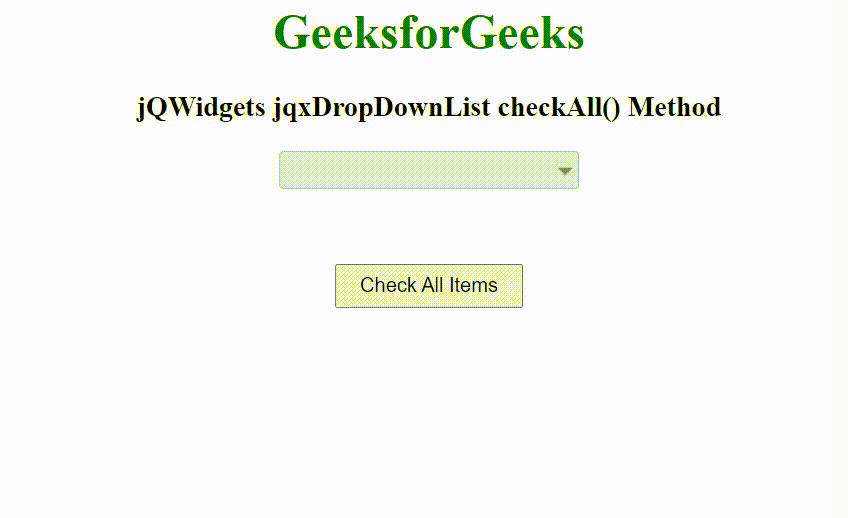 jQWidgets jqxDropDownList checkAll()方法