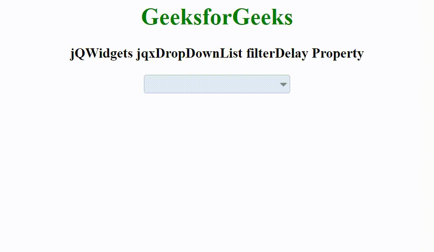 jQWidgets jqxDropDownList filterDelay属性