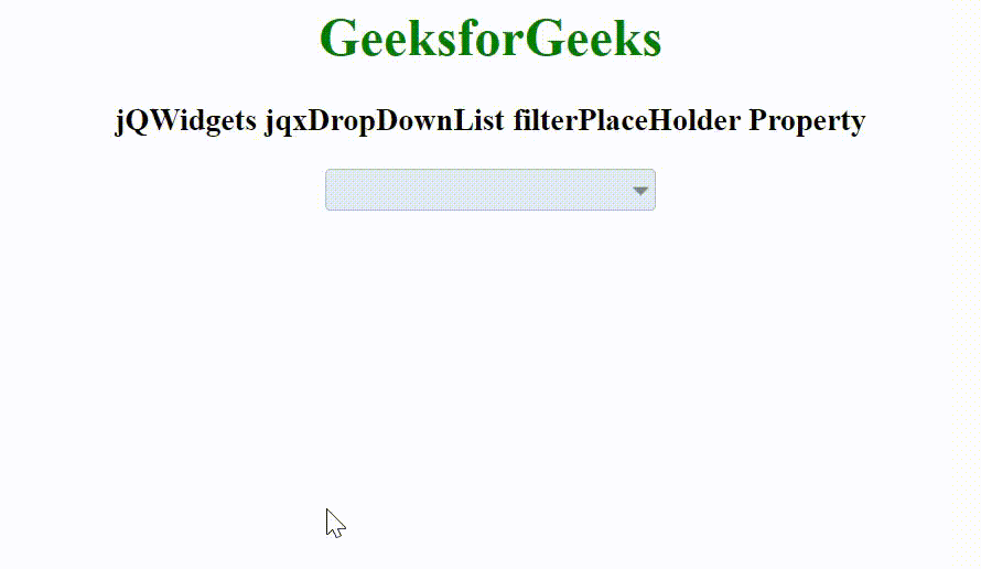 jQWidgets jqxDropDownList filterPlaceHolder 属性