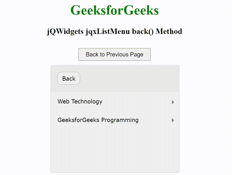 jQWidgets jqxListMenu back()方法