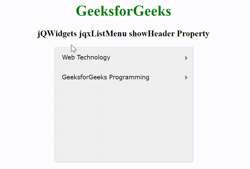 jQWidgets jqxListMenu showHeader 属性
