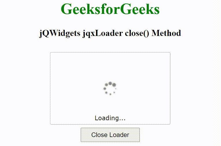 jQWidgets jqxLoader close()方法