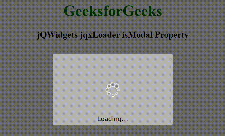jQWidgets jqxLoader isModal属性