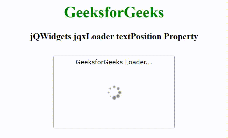 jQWidgets jqxLoader textPosition属性