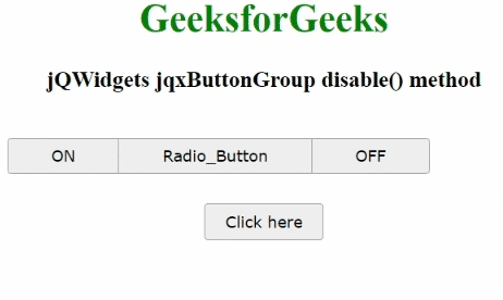 jQWidgets jqxButtonGroup disable()方法