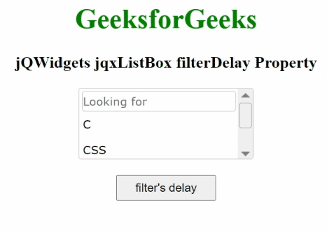 jQWidgets jqxListBox filterDelay属性