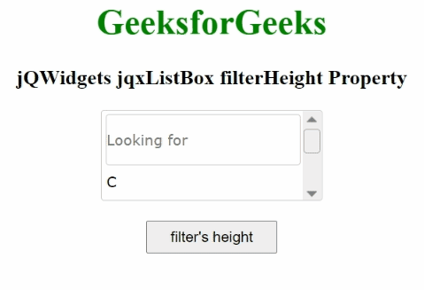 jQWidgets jqxListBox filterHeight属性