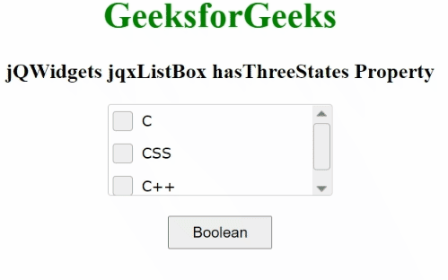 jQWidgets jqxListBox hasThreeStates属性