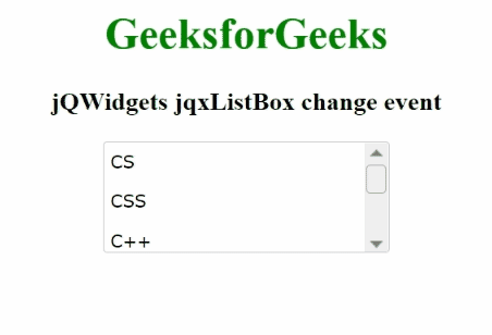 jQWidgets jqxListBox改变事件