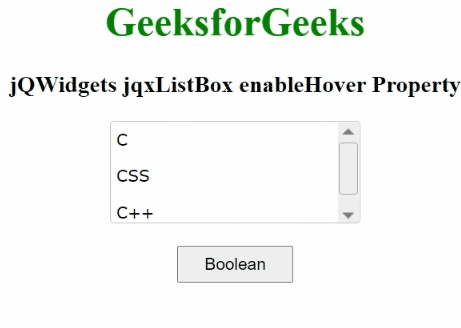 jQWidgets jqxListBox enableHover属性