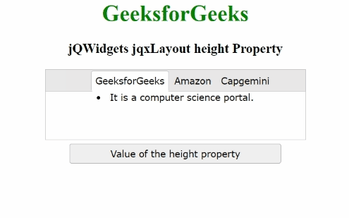 jQWidgets jqxLayout height属性