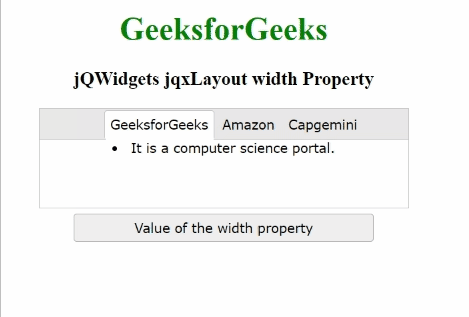 jQWidgets jqxLayout width 属性