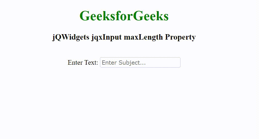 jQWidgets jqxInput maxLength属性 jQWidgets jqxInput maxLength属性