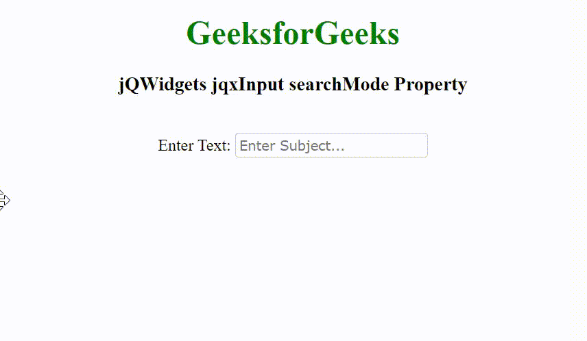 jQWidgets jqxInput searchMode属性