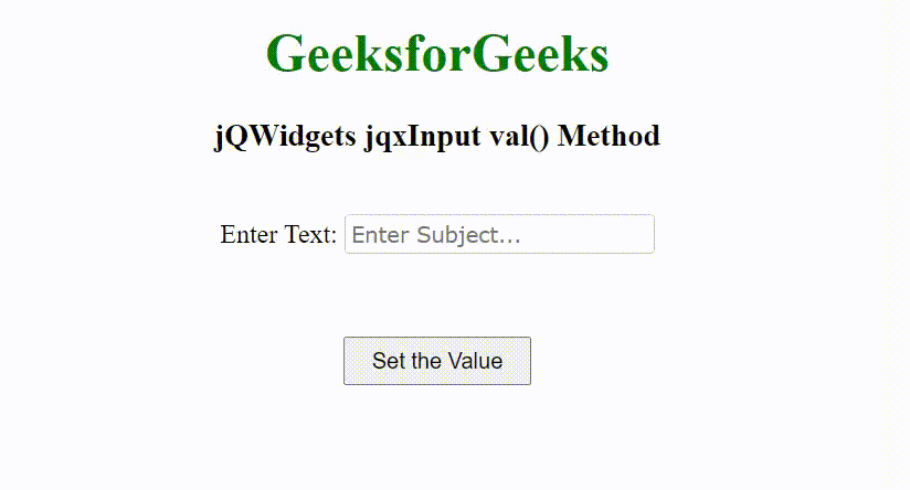 jQWidgets jqxInput val() 方法