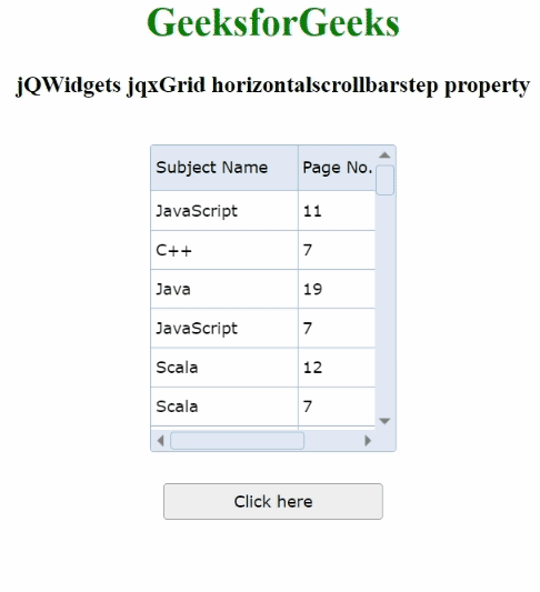 jQWidgets jqxGrid horizontalscrollbarstep属性