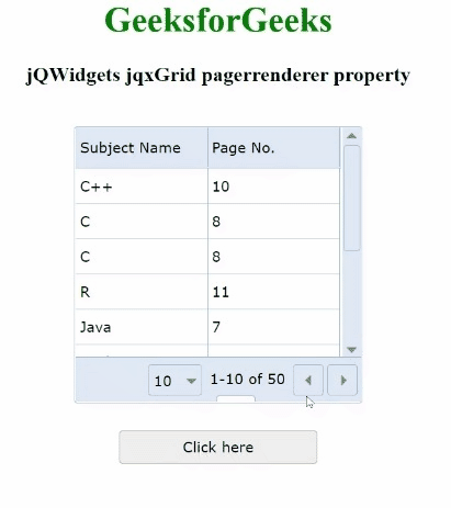 jQWidgets jqxGrid pagerrenderer属性