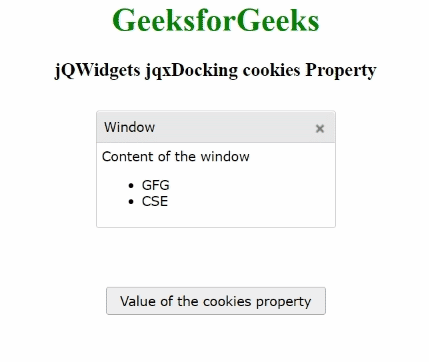 jQWidgets jqxDocking cookies属性
