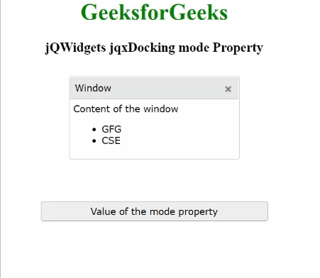 jQWidgets jqxDocking模式属性