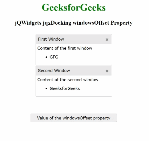 jQWidgets jqxDocking windowsOffset属性