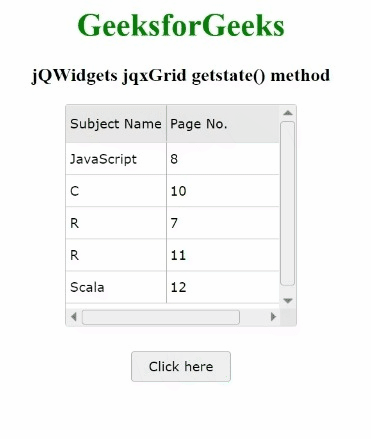 jQWidgets jqxGrid getstate()方法