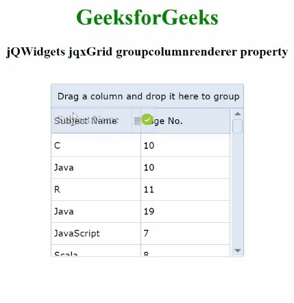 jQWidgets jqxGrid groupcolumnrenderer属性