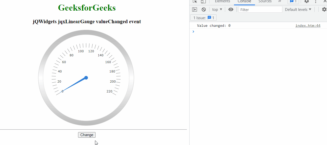 jQWidgets jqxGauge RadialGauge valueChanged事件