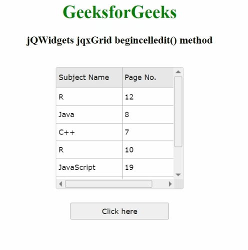 jQWidgets jqxGrid begincelledit()方法