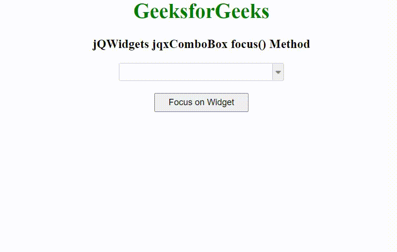 jQWidgets jqxComboBox focus()方法