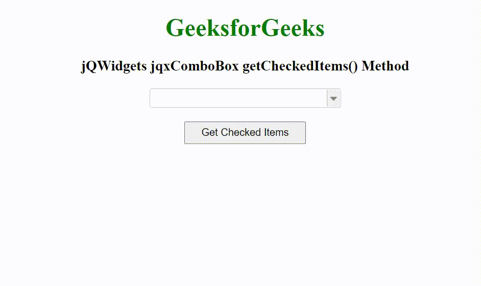 jQWidgets jqxComboBox getCheckedItems()方法