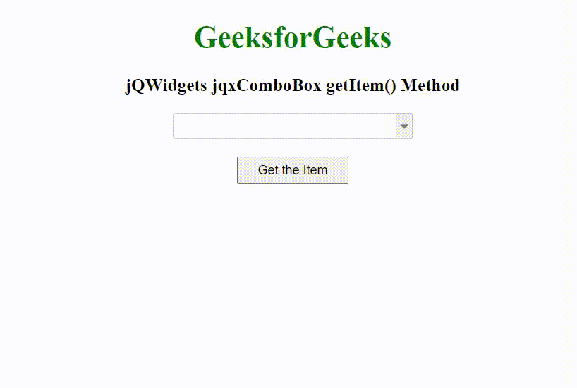 jQWidgets jqxComboBox getItem()方法
