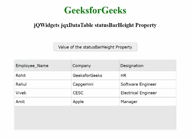 jQWidgets jqxDataTable statusBarHeight属性