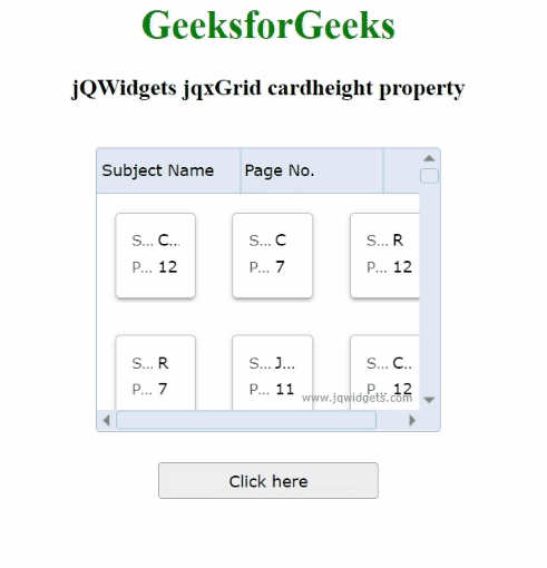 jQWidgets jqxGrid cardheight属性