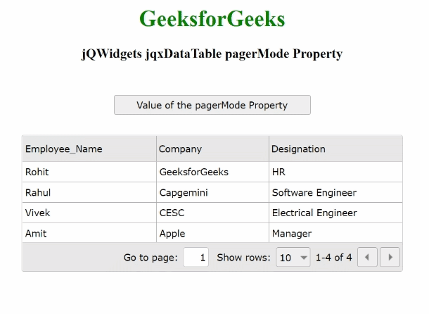 jQWidgets jqxDataTable pagerMode属性