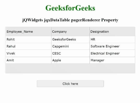 jQWidgets jqxDataTable pagerRenderer属性