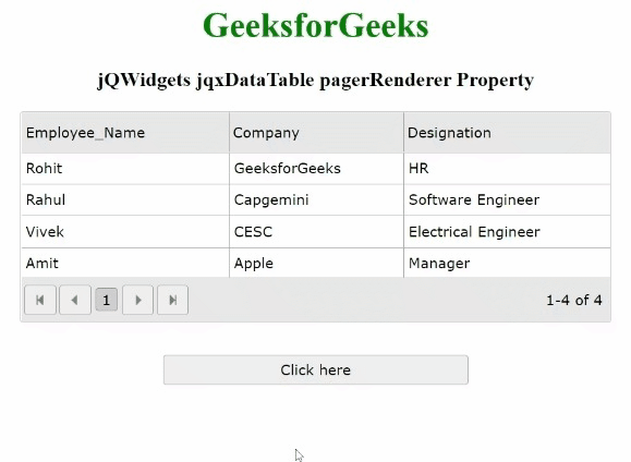 jQWidgets jqxDataTable pagerRenderer属性