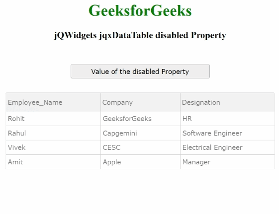 jQWidgets jqxDataTable disabled属性
