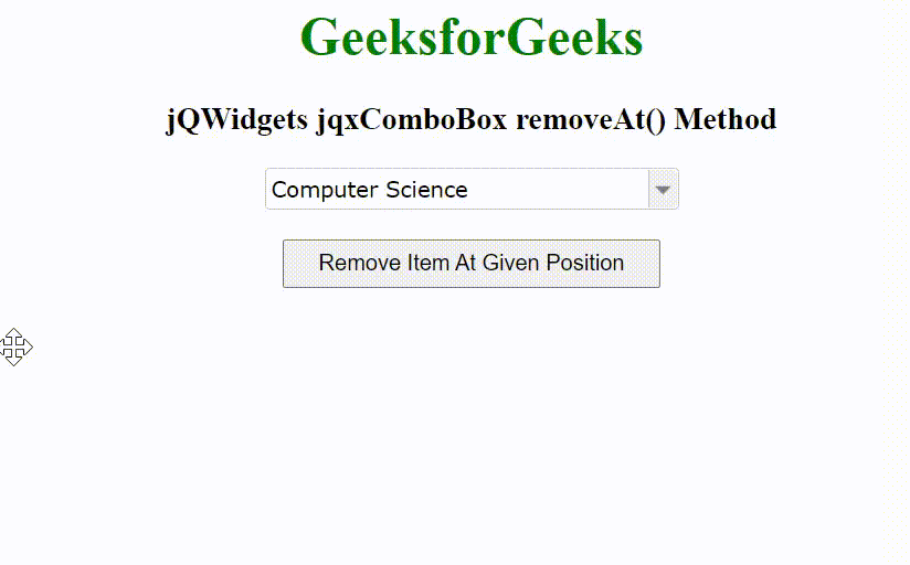 jQWidgets jqxComboBox removeAt()方法