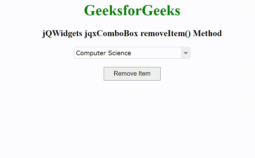 jQWidgets jqxComboBox removeItem()方法