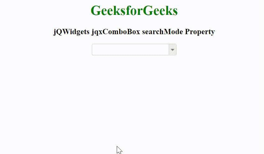 jQWidgets jqxComboBox searchMode属性