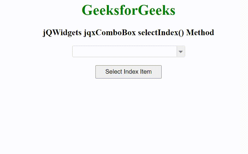 jQWidgets jqxComboBox selectIndex()方法