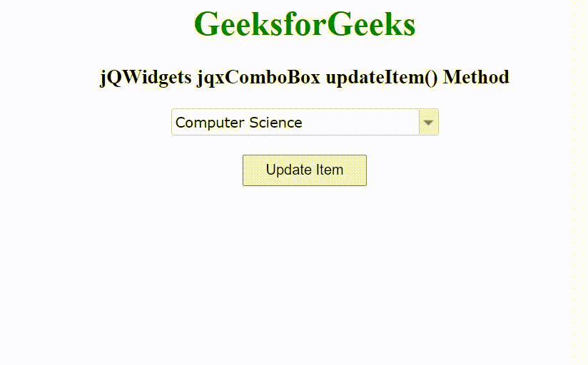 jQWidgets jqxComboBox updateItem()方法