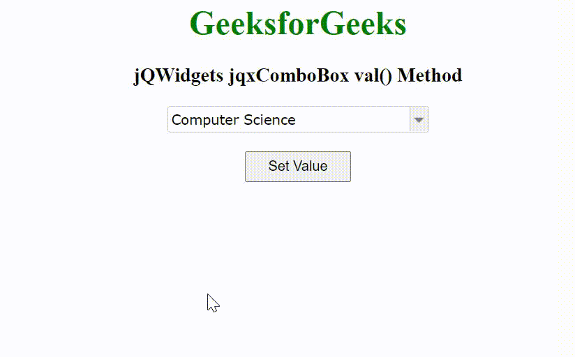 jQWidgets jqxComboBox val() 方法