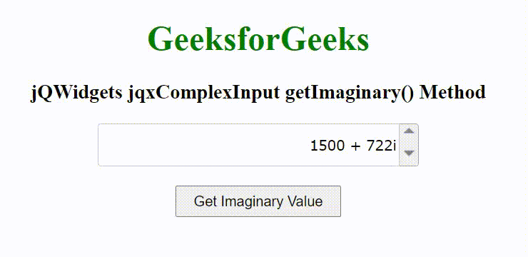 jQWidgets jqxComplexInput getImaginary()方法