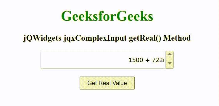 jQWidgets jqxComplexInput getReal()方法