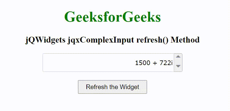 jQWidgets jqxComplexInput refresh()方法