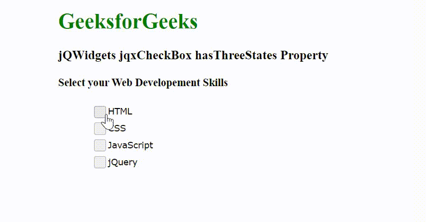 jQWidgets jqxCheckBox hasThreeStates属性