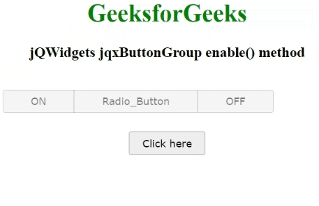 jQWidgets jqxButtonGroup enable()方法